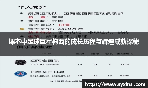 课本中足球巨星梅西的成长历程与辉煌成就探秘